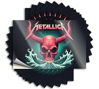 Bumper Sticker Metallica Devil Skull Breaking Through Waves Art Print Stickers 10Pcs Funny Car Decals Car Decals(8X12CM)