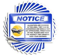 Bumper Sticker Notice Alligators are Common in This Area They Can Be Dangerous Keep Your Distance Stickers 10Pcs Toolbox Stickers and Decals Funny Bumper Sticker(12X18CM)