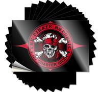 Bumper Sticker Pirate Republic Red Funny Sticker 10 Pcs Stickers for Your Car Funny Car Decals(6X9CM)