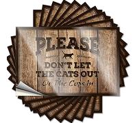 Bumper Sticker Please Don't Let The Cats Out Or The Cops in Funny Sticker 10 Pcs Bar Accessories Man Cave Funny Sticker(12X18CM)