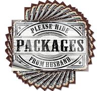 Bumper Sticker Please Hide Packages from Husband Funny Sticker 10 Pcs Funny Home Decor Funny Bumper Stickers for Cars(8X12CM)