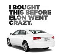 Bumper Sticker - Regret Buying Tesla Before Elon Went Crazy, Waterproof Self-Adhesive Vinyl Decal, Funny Car Accessory for Windows, Paint, Doors, Trucks, SUVs