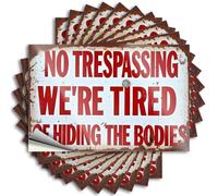 Bumper Sticker Rustic Warning Sign: No Trespassing - We're Tired of Hiding The B Stickers 10Pcs Bar Accessories Man Cave Car Stickers for Men(8X12CM)