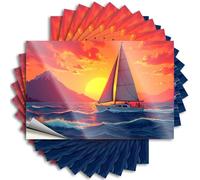 Bumper Sticker Sailing Into The Sunset: A Serene Journey Stickers 10Pcs Bumper Stickers Family Car Stickers(8X12CM)