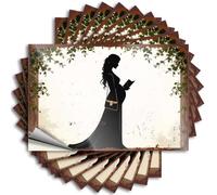 Bumper Sticker Silhouette of Expectant Mother Reading Amidst Nature's Frame Stickers 10Pcs Funny Car Decals Car Decals(12X18CM)