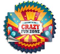 Bumper Sticker Welcome to The Crazy Fun Zone! Stickers 10Pcs Car Accessories Funny Bumper Stickers(8X12CM)