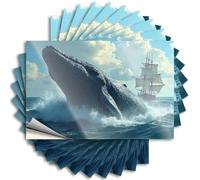 Bumper Stickers A Giant Whale Breaches The Ocean Near A Sailing Ship. Stickers 10Pcs Car Window Stickers Bar Sign for Home Decor(6X9CM)