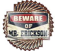 Bumper Stickers Beware of Mr. Erickson Funny Sticker 10 Pcs Funny Bumper Stickers Inappropriate Stickers(12X18CM)