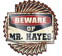 Bumper Stickers Beware of Mr. Hayes Funny Sticker 10 Pcs Automotive Stickers Funny Home Decor(12X18CM)