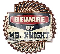 Bumper Stickers Beware of Mr. Knight Funny Sticker 10 Pcs Toolbox Stickers and Decals Funny Man Cave Signs (Size : 12X18CM)