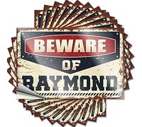 Bumper Stickers Beware of Raymond Funny Sticker 10 Pcs Hardhat Stickers and Decals Funny Bumper Stickers(8X12CM)
