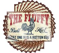 Bumper Stickers Chicken Coop The Fluffy Butt Hut Last One in is A Rotten Egg Funny Sticker 10 Pcs Car Stickers Funny Bumper Stickers for Cars(8X12CM)