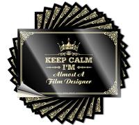 Bumper Stickers Keep Calm I'm Almost A Film Designer Stickers Beer Signs for Man Cave Sticker Decals for Cars(8X12CM)