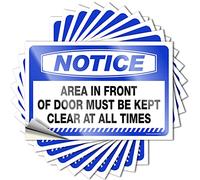 Bumper Stickers Notice Area in Front of Door Must Be Kept Clear at All Times Stickers 10 Pcs Automotive Stickers Funny Home Decor(8X12CM)