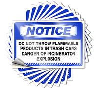 Bumper Stickers Notice Do Not Throw Flammable Products Stickers 10 Pcs Car Sticker Pack Men Cave Decor(8X12CM)