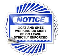 Bumper Stickers Notice Goat & Sheep Working Dogs Must Be On Leash Stickers 10 Pcs Girl Stickers Bar Signs for Home Decor(12X18CM)