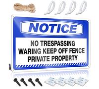 Bumper Stickers Notice No Trespassing Warning Keep Off Fence Private Property Tin Sign Man Cave Sign Decor Funny Bar Signs For Home Bar(20X30CM)