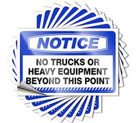 Bumper Stickers Notice No Trucks Or Heavy Equipment Beyond This Point Stickers 10 Pcs Prank Stickers for Adults Biker Helmet Stickers(6X9CM)
