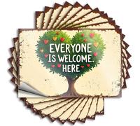 Bumper Stickers Stickers for Car Tree of Hearts: Everyone is Welcome Here Stickers 10Pcs Toolbox Stickers and Decals Funny Street Signs(12X18CM)