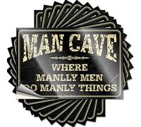 Bumper Stickers Where Manlly Men Do Manly Things Funny Sticker 10 Pcs Man Cave Decor and Accessories Cars Stickers(6X9CM)
