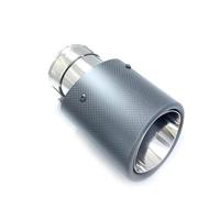 Bumper tailpipes 1 PCS Oval Slanted Car Exhaust Matt Carbon Fiber Oval Pipes Muffler Pipe For Ak Double Tips Rear muffler tailpipe(70mm-130mm Oval)