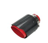 Bumper tailpipes 1 Piece Car Exhaust Pipe Muffler Tail Muffer Tip Universal Red Glossy Black Carbon Straight Rear muffler tailpipe(Inlet54 Outlet101)