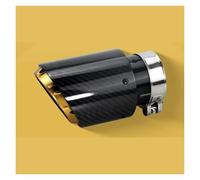 Bumper tailpipes 1 Piece Design 3 Layer Glossy Carbon Fiber For Exhaust Tip Bullet Style Muffler Pipe Rear muffler tailpipe(In63-out101 Gold)