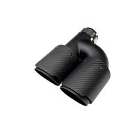 Bumper tailpipes 1 Piece H Shape Universal Matte Carbon Fiber Muffler Double Exit for Modified Tips Car Exhaust Pipe Mufflers Car tailpipes(Right ID63 OD89)