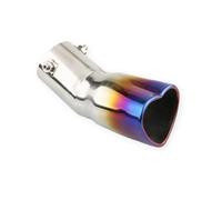 Bumper tailpipes 1PCS Universal stainless steel Heart shaped bent pipe Tail throat 63mm/2.5'' tail pipe muffler Car Muffler Tips Rear muffler tailpipe(Blue)