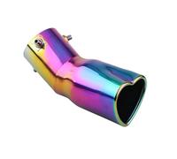 Bumper tailpipes 1PCS Universal stainless steel Heart shaped bent pipe Tail throat 63mm/2.5'' tail pipe muffler Car Muffler Tips Rear muffler tailpipe(Colorful)