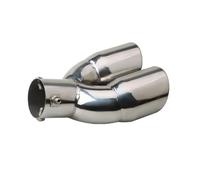 Bumper tailpipes 63mm Universal Car Exhaust Pipe Inlet Double-Barrel Rear Tip Tail Thickened Stainless Steel Muffler Outlet Muffler tailpipes(Curved)