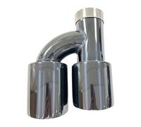 Bumper tailpipes Auto exhaust pipe Stainless steel electroplating Modified H-shaped 4-outlet tailpipe muffler Double exit tail Car tailpipes(Right 60mm-89mm)
