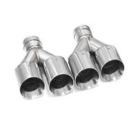 Bumper tailpipes Exhaust Racing Car Modify Tips Double Exit Pipe Nozzle Decoration Double Y Shaped Stainless tail Pipes Muffler Car tailpipes(ID63MMOD89MM)