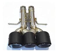 Bumper tailpipes For 2019 tenth generation For Civic gasoline engine versions carbon fiber AK burnt blue exhaust pipes with three outlets Tailpipe trim strips(Black)