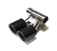 Bumper tailpipes For 987 For Cayman For Boxster Rectangle Exhaust Tip Upgrade in The Double Exit Muffler Tail Pipe Car tailpipes(Carbon Fiber A)