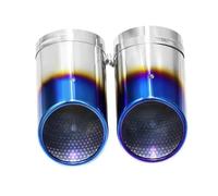 Bumper tailpipes For Q7 4L SQ7 2007-2015 2pcs/lot Stainless Steel Car Straight Tail Pipe Tips Exhaust Trim Cover Car tailpipes(Blue)