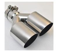 Bumper tailpipes Universal 304 stainless steel Car import double cylinder rear exhaust tailpipe muffler export Muffler tailpipes(57MM IN- 76MM OUT)