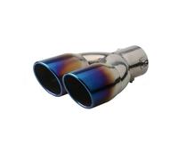 Bumper tailpipes Universal heart shape style muffler exhaust double outlet pipe tube stainless steel carbon fiber tips Rear muffler tailpipe(B)