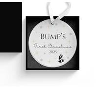 Bumps First Christmas Bauble, 1st Xmas from Bump, New Mum, Mummy and Daddy to be Keepsake, Pregnancy Reveal, Christmas Tree Ornament Decoration