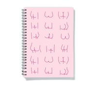 Bums Illustration Pink A5 Notebook | Rude Bum Print Journal, Adult Humour Joke Gift, LGBT Gift, Offensive Gift for Coworker, Profanity Gift