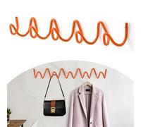 Bumtosc Coat Rack Wall Mount, Creative Wave Wall Hooks 20KG Capacity, Easy Installation, Multi-Purpose Hooks for Coat, Hat, Bag, Umbrella (Orange, 49cm x 7.5cm (19.29" x 2.95"))