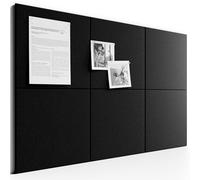 Bumusty Large Cork Board 36"x24" Alternative - 6 Pack Felt Wall Tiles with 40 Safe Removable Adhesive Tabs, 30 Pushpins, Cork Boards for Walls Pin Board Notice Board Office Decor-Black
