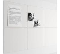 Bumusty Large Cork Board 36"x24" Alternative - 6 Pack Felt Wall Tiles with 40 Safe Removable Adhesive Tabs, 30 Pushpins, Cork Boards for Walls Pin Board Notice Board Office Decor-Milky White