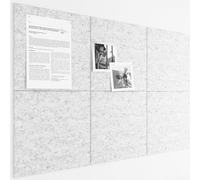 Bumusty Large Cork Board 36"x24" Alternative - 6 Pack Felt Wall Tiles with 40 Safe Removable Adhesive Tabs, 30 Pushpins, Cork Boards for Walls Pin Board Notice Board Office Decor-Marble Gray