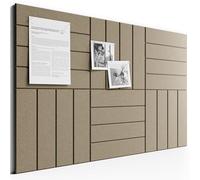 Bumusty Large Cork Board Alternative-36 x 24" Felt Bulletin Board Tiles, with 30 Pushpins, 40 Adhesive Tabs, 6-Pack Slat Wall Paneling, Cork Boards for Office Push Pin Board Felt Board-Earth Brown