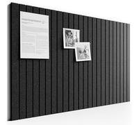 Bumusty Large Cork Board Alternative-36 x 24" Felt Bulletin Board Tiles, with 30 Pushpins, 40 Adhesive Tabs, 6-Pack Slat Wall Paneling, Cork Boards for Office Push Pin Board Felt Board-Charcoal Gray