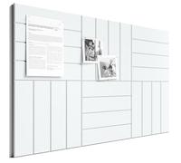 Bumusty Large Cork Board Alternative-36 x 24" Felt Bulletin Board Tiles, with 30 Pushpins, 40 Adhesive Tabs, 6-Pack Slat Wall Paneling, Cork Boards for Office Push Pin Board Felt Board-Cold White