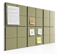 Bumusty Large Cork Board Alternative 36 x24 Felt Bulletin Board Tiles, with 30 Pushpins, 40 Adhesive Tabs, 6 Pack Slat Wall Paneling, Cork Boards for Office Push Pin Board Felt Board-Olive Green