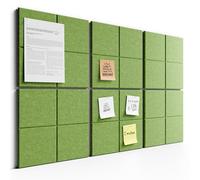 Bumusty Large Cork Board Alternative 36 x24 Felt Bulletin Board Tiles, with 30 Pushpins, 40 Adhesive Tabs, 6 Pack Slat Wall Paneling, Cork Boards for Office Push Pin Board Felt Board-Kelly Green