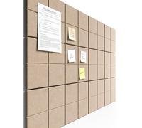 Bumusty Large Cork Board Alternative 47 x35 Felt Bulletin Board Tiles, with 30 Pushpins, 70 Adhesive Tabs, 12 Pack Slat Wall Paneling, Cork Boards for Office Push Pin Board Felt Board-Deep Camel